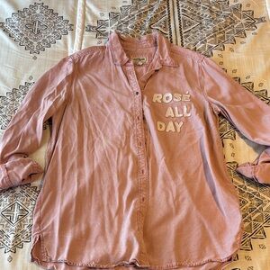 💛2 for $15! Express Rosé All Day Pink Button-Up Shirt